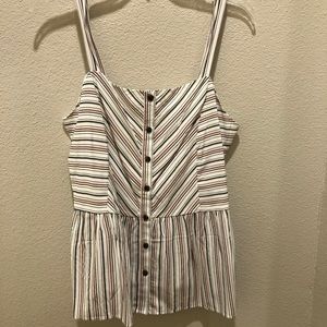 Striped peplum tank top